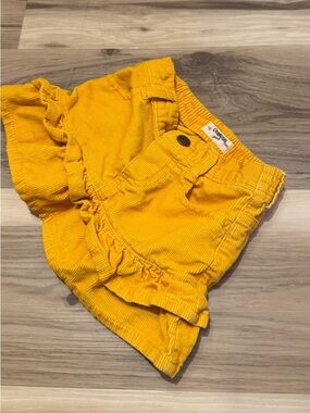 OshKosh B'gosh girl Golden Yellow Corduroy Ruffle Skirt 12 months
